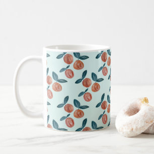 Peach Pattern Painting Vintage Coffee Mug