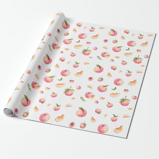 Peach Pattern Wrapping Paper (Unrolled)