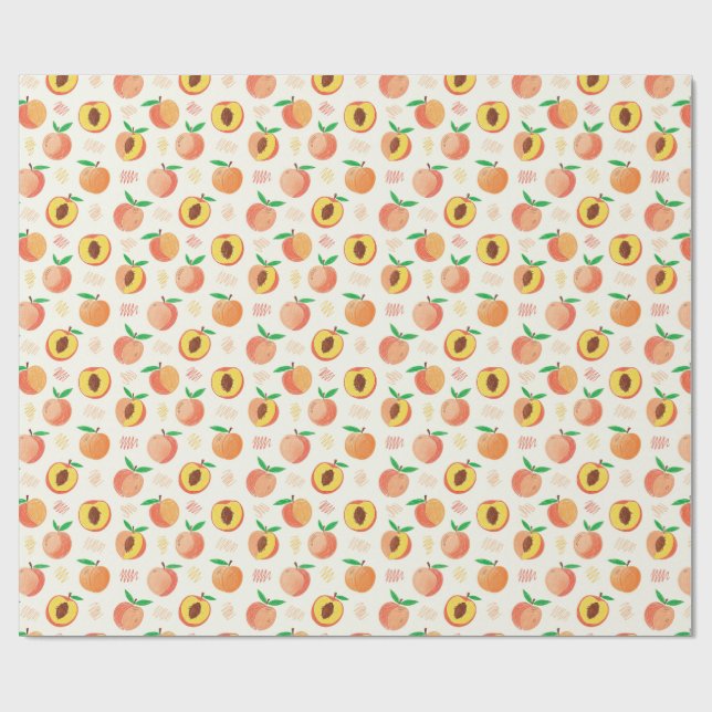 peach patterns wrapping paper (Flat)