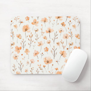 Peach Peach Flowers Mouse Mat