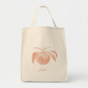 Peach (Pêche) Organic Grocery Tote Bag