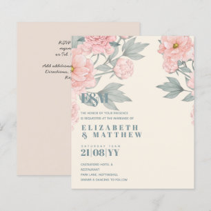 Peach Peonies Sage Floral Budget Wedding