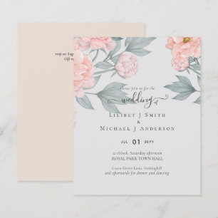 Peach Peonies Sage Floral Budget Wedding