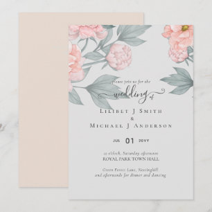 Peach Peonies Sage Floral Budget Wedding