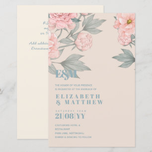 Peach Peonies Sage Floral Budget Wedding