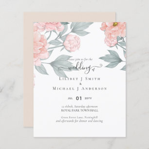 Peach Peonies Sage Floral Budget Wedding