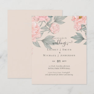 Peach Peonies Sage Floral Budget Wedding