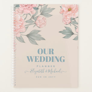 Peach Peonies Sage Floral Budget Wedding Planner