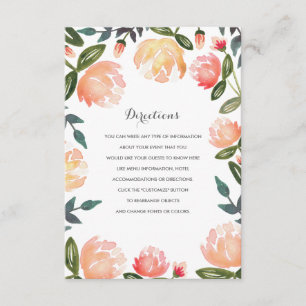 Peach Peonies Wedding Insert
