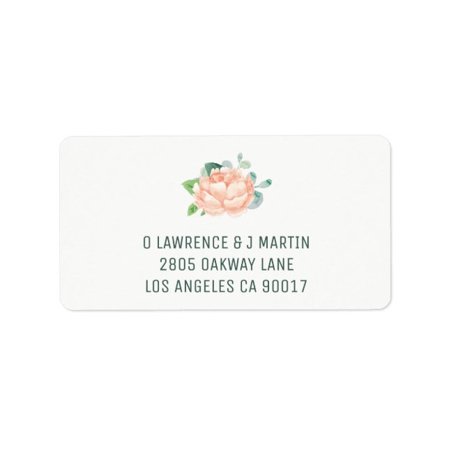 Peach Peony Address Labels (Front)