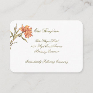 Peach Peony Floral Reception Insert Cards