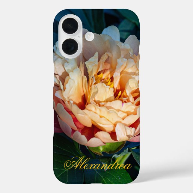 Peach Peony – Romantic Flower Photography Case-Mate iPhone Case (Back)