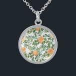 Peach Peony & Rose Floral Wedding Sterling Silver Necklace<br><div class="desc">Beautiful Peach peony & rose floral wedding invitations with abundant greenery.  Perfect for a floral theme or traditional white wedding in the Spring or Summer.  Customise the colour and text to make this wedding invite your own!</div>