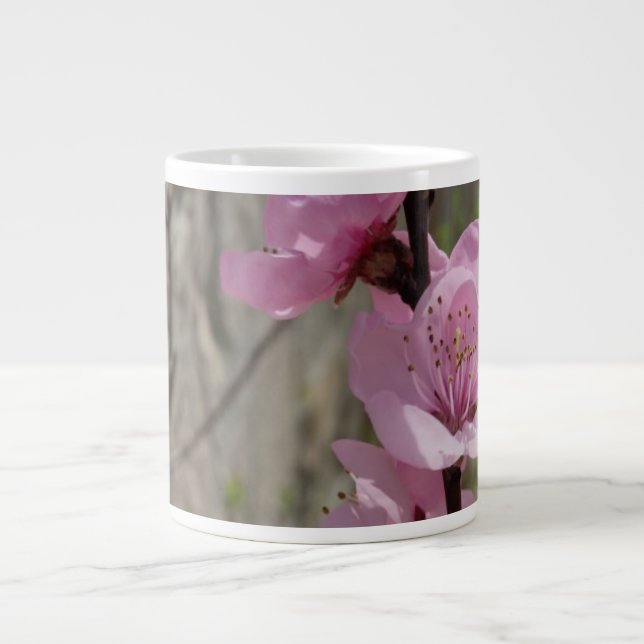 Peach petal flower large coffee mug (Front)