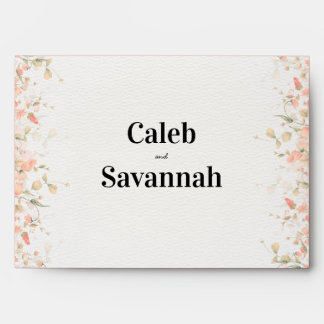 Peach Petal Wedding Envelope Vibrant Peach