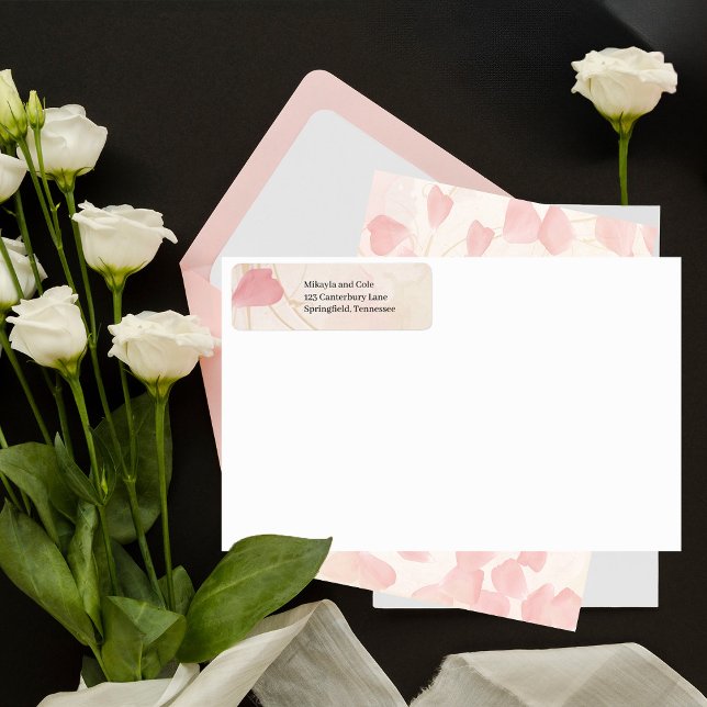 Peach Petals & Cream Return Address Sticker (Creator Uploaded)