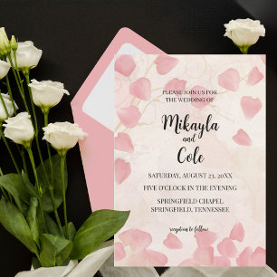 Peach Petals & Cream Wedding Invitation