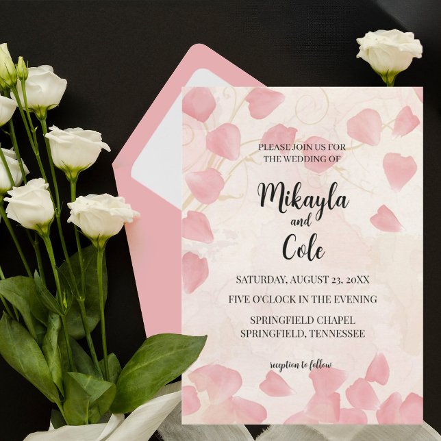 Peach Petals & Cream Wedding Invitation (Creator Uploaded)