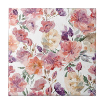 Peach Petals Watercolor Flowers Botanical Blooms