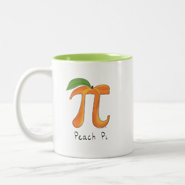Peach Pi Cute Math Pi Day Coffee Mug (Left)