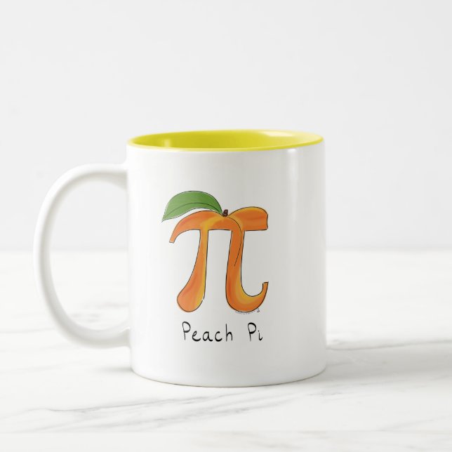 Peach Pi Cute Math Pi Day Coffee Mug (Left)