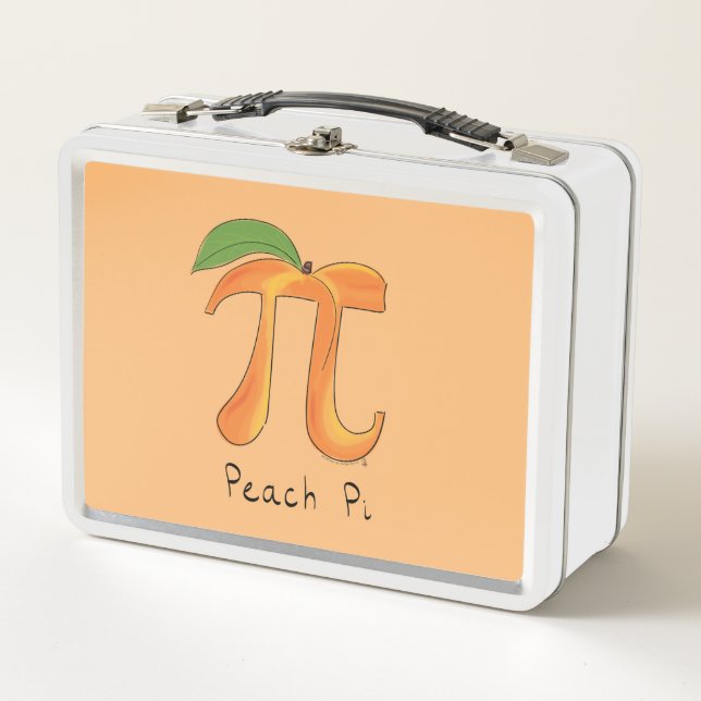 Peach Pi Cute Math Pi Day Lunch Box (Front)