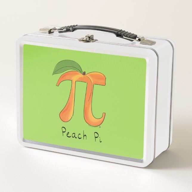 Peach Pi Cute Math Pi Day Lunch Box (Front)