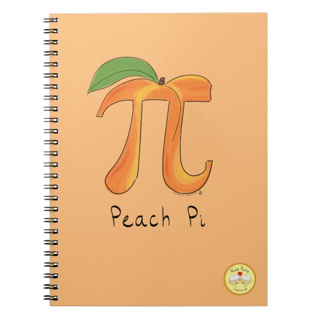 Peach Pi Cute Math Pi Day Notebook (Front)