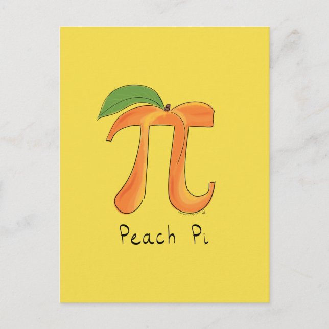 Peach Pi Cute Math Pi Day Postcard (Front)
