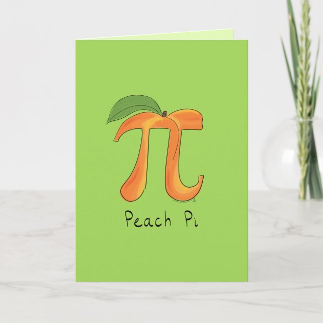Peach Pi Greeting Card (Front)