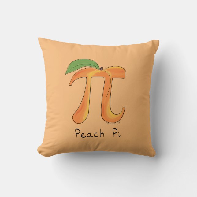Peach Pi Symbol Math Teacher Cushion (Front)