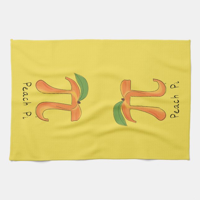 Peach Pi Symbol Math Teacher Tea Towel (Horizontal)