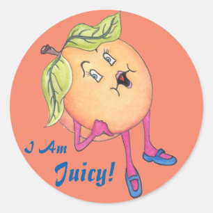 'Peach Pia' Glossy Round Sticker