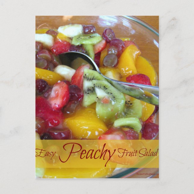 Peach Pie Filling Fruit Salad Recipe Card (Front)