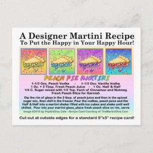 Peach Pie Martini Recipe Card Postcard