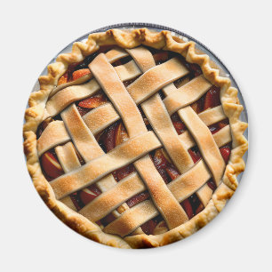 Peach Pie with a Fancy Crust Magnet