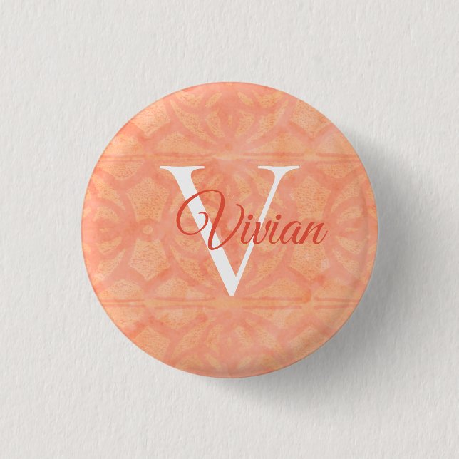 Peach Pink 3 Cm Round Badge (Front)