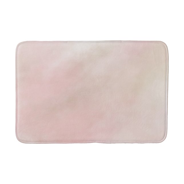 Peach Pink Blush Tie Dye Watercolor Bath Mat (Front)