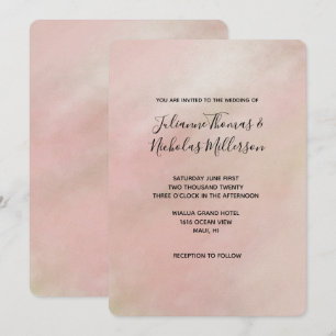 Peach Pink Blush Tie Dye Watercolor personalised Invitation