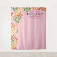 Peach Pink Groovy Floral Abstract 