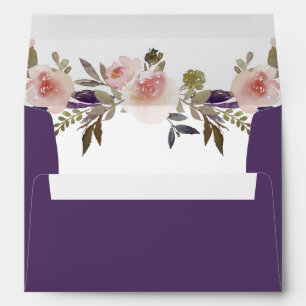 Peach Pink Lavender Purple Wildflowers A7 Envelope