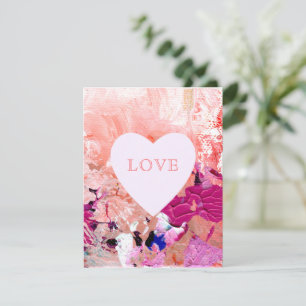 Peach Pink LOVE Candy Heart Holiday Card