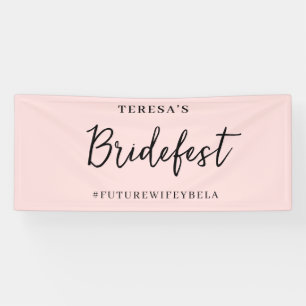 Peach Pink Modern Bachelorette Design Banner