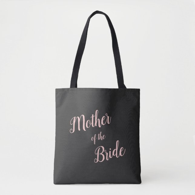 Peach Pink Modern Script Mother of the Bride Tote Bag (Front)