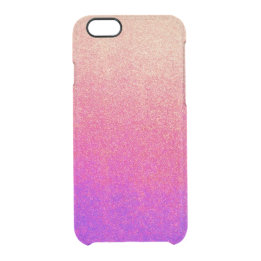 Peach Pink Neon Purple Ombre Spray Paint Texture Clear iPhone 6/6S Case