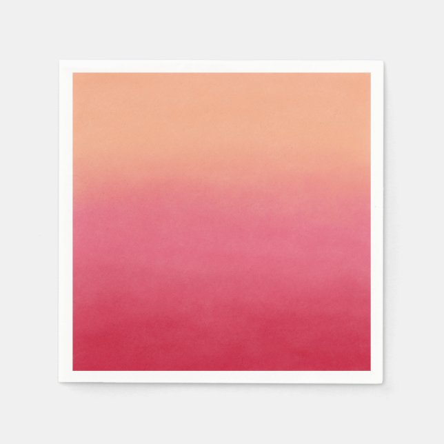 Peach Pink Ombre Abstract Art Painting Napkin (Front)