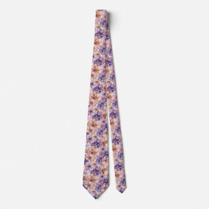 Peach, Pink, Purple Floral Tie
