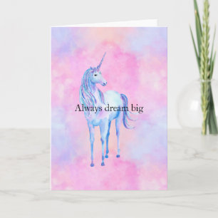 Peach Pink Purple Unicorn Card