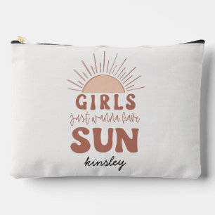 Peach Pink Retro Bachelorette 70s Girls Just Wanna Accessory Pouch