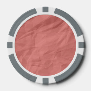 Peach Pink Retro Crumpled Paper Poker Chips